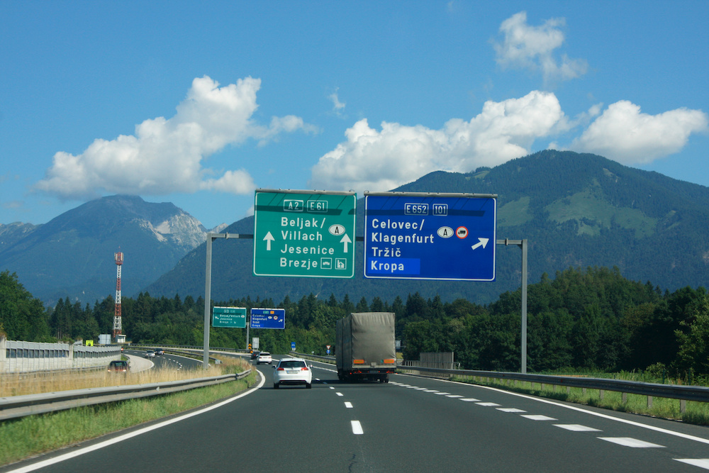 Slowenien einreise auf der autobahn